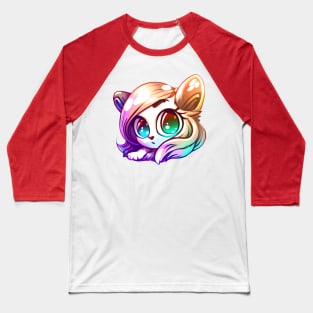 Cat girl with beautiful hair Baseball T-Shirt